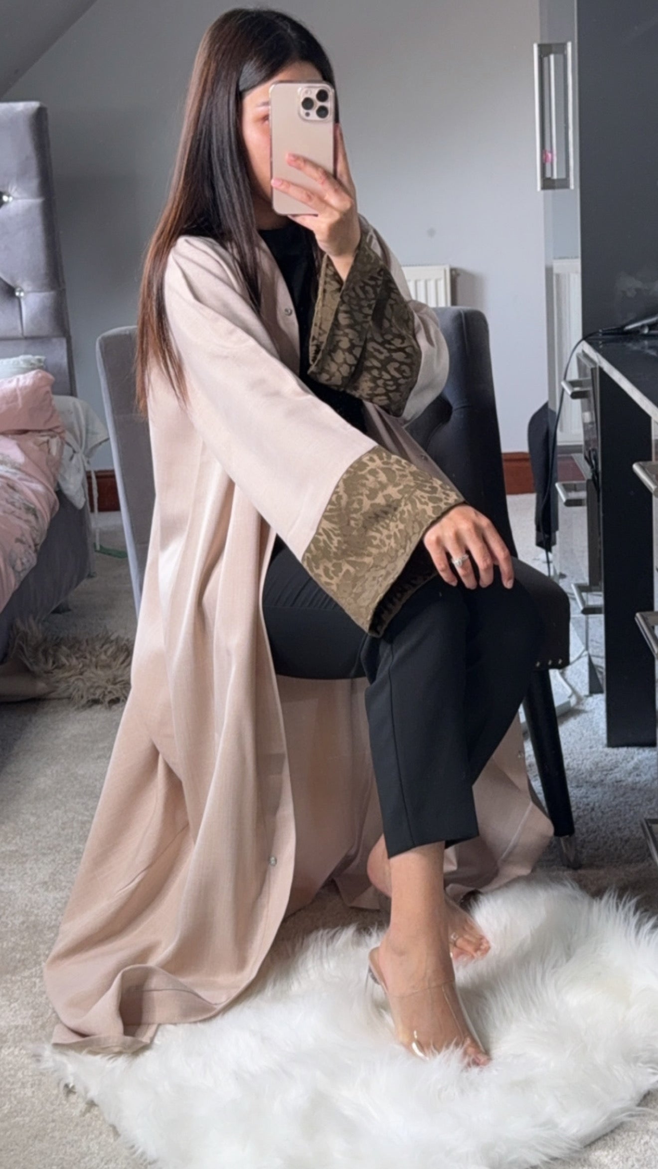 Khaki Jaquard sleeve