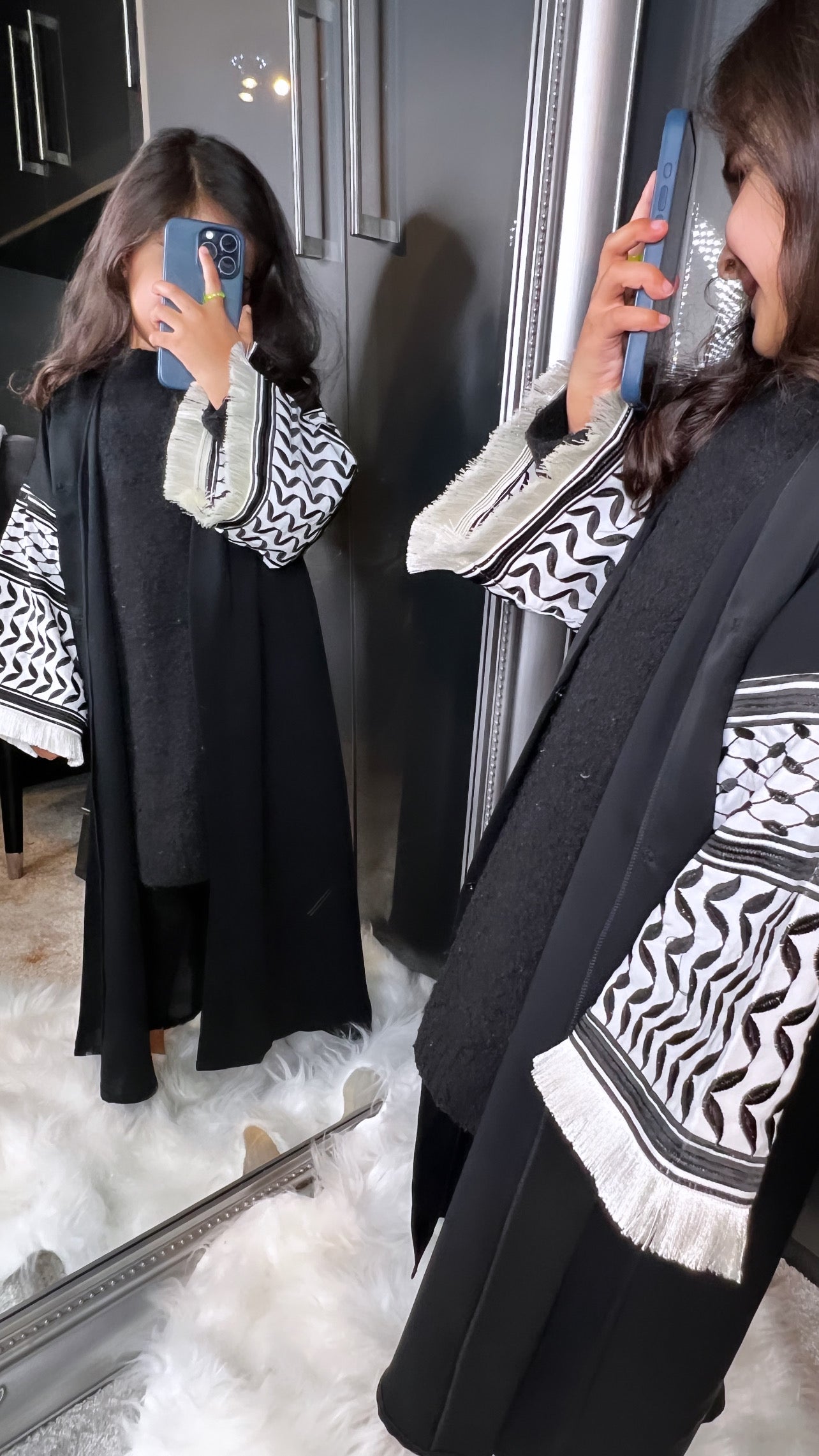 Falistini Black Open Abaya 'kids'