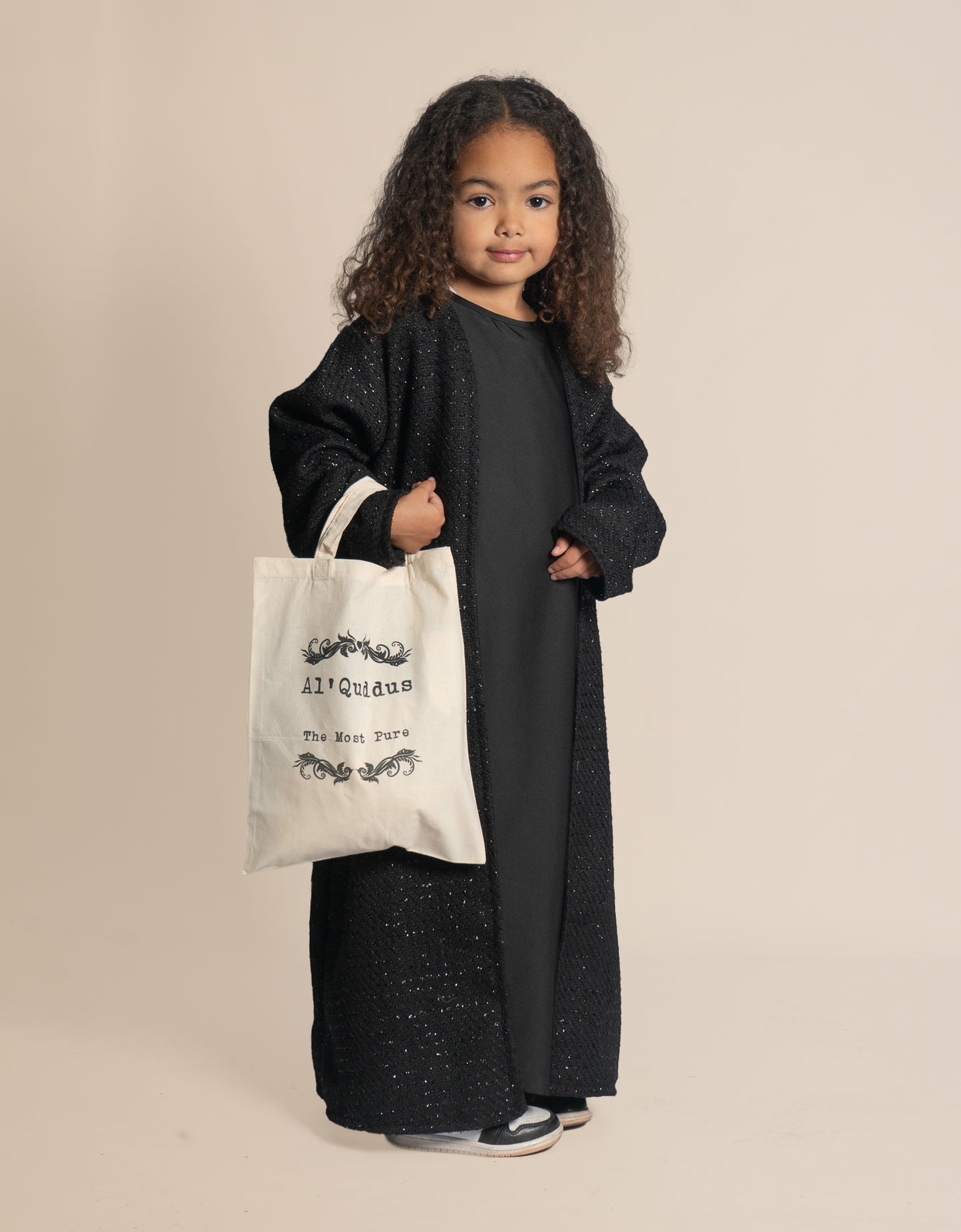 Almietaf winter abaya coat Kids black