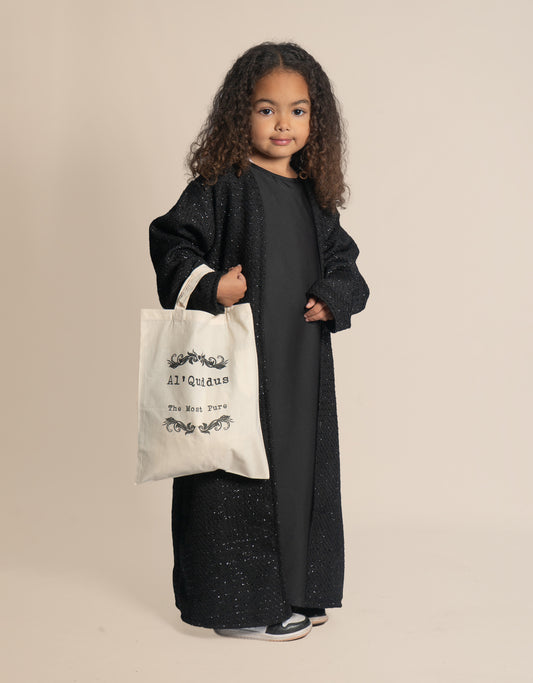 Almietaf winter abaya coat Kids black