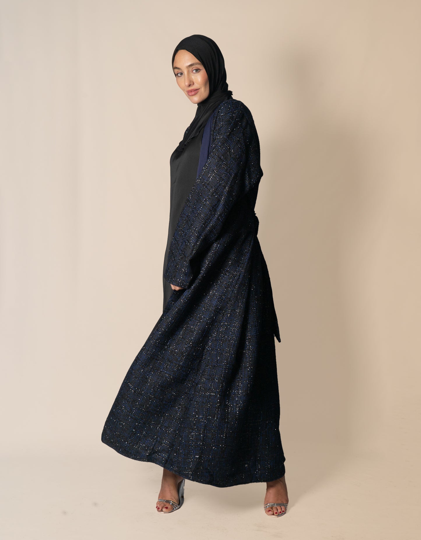 Almietaf Winter Abaya Coat Blue