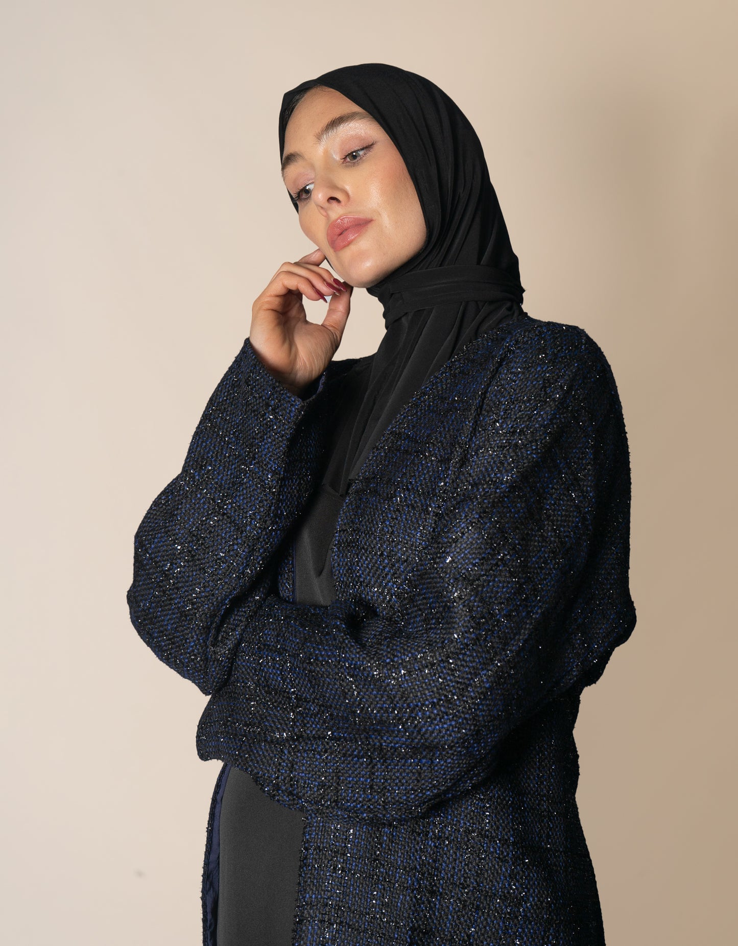 Almietaf Winter Abaya Coat Blue