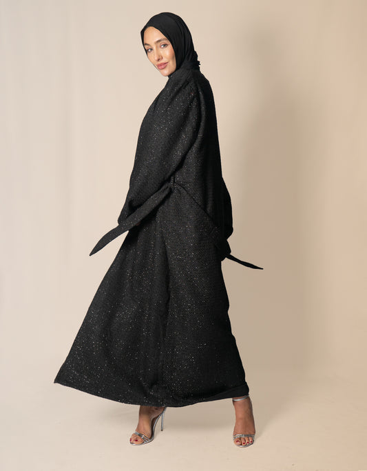 Almietaf Winter Abaya Coat Black