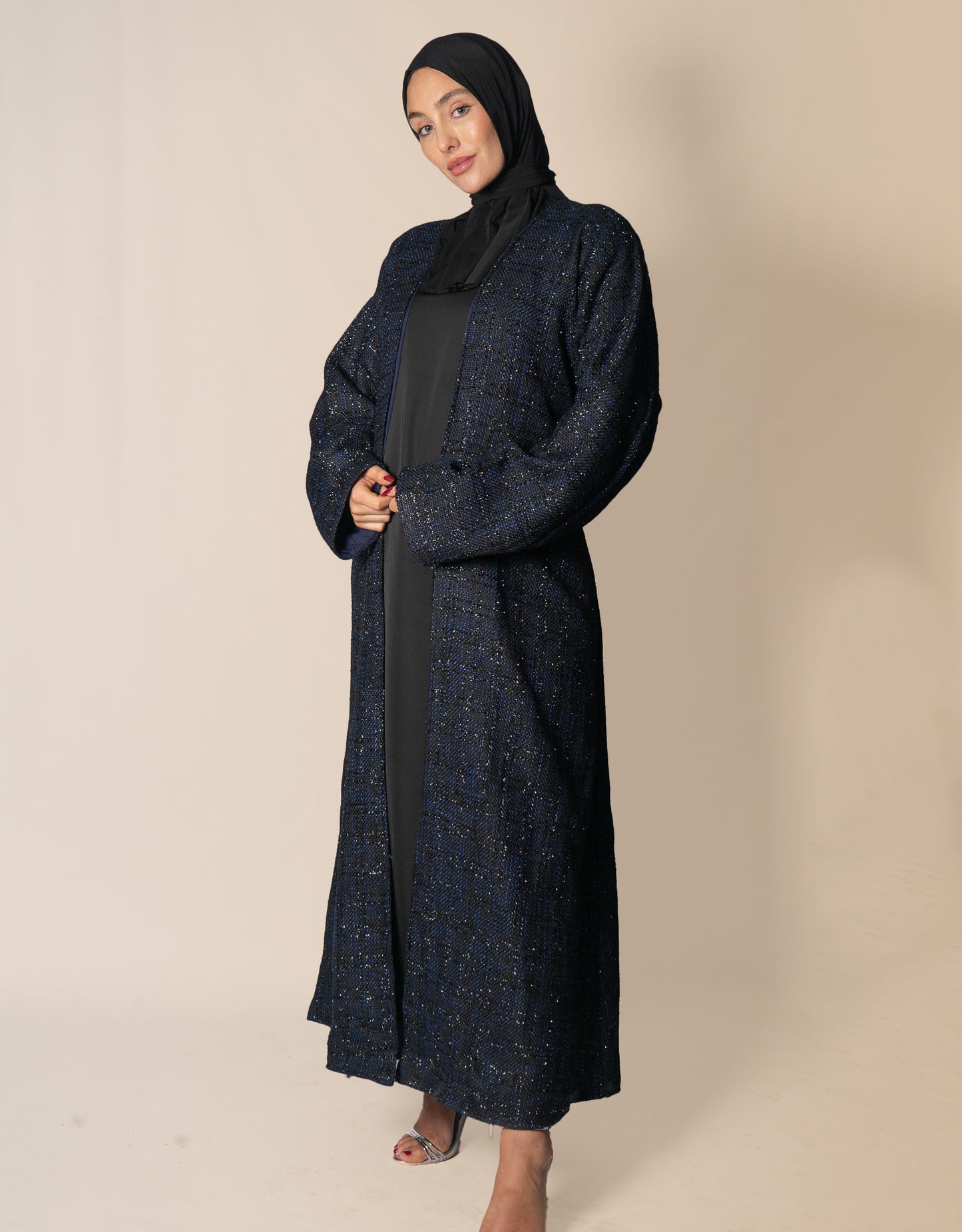 Almietaf Winter Abaya Coat Blue