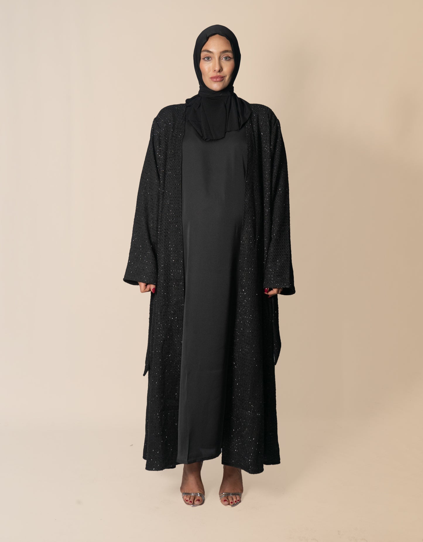 Almietaf Winter Abaya Coat Black