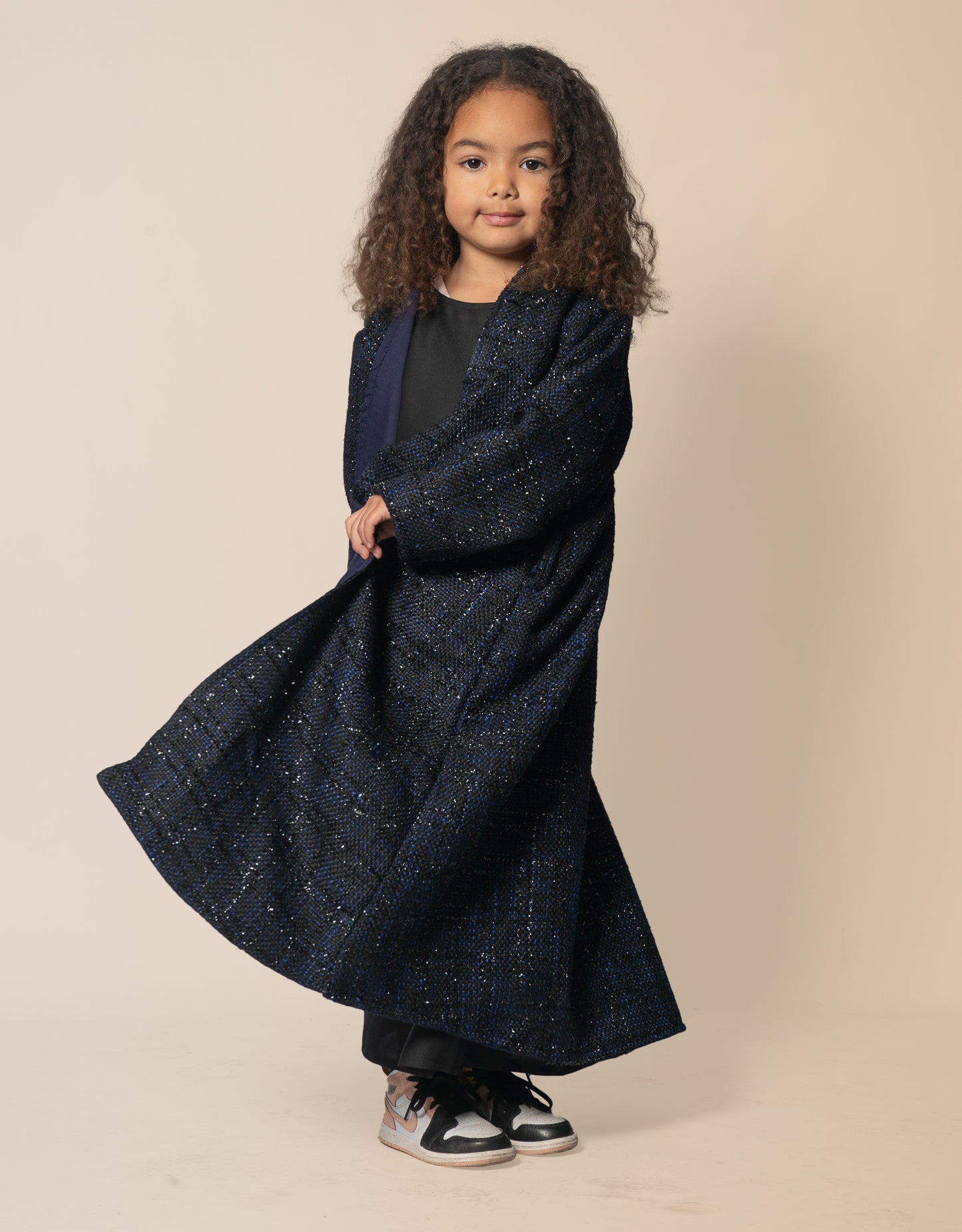 Almietaf Winter Abaya Coat Kids Navy