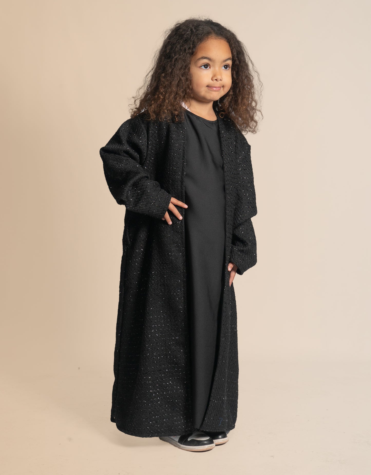 Almietaf winter abaya coat Kids black